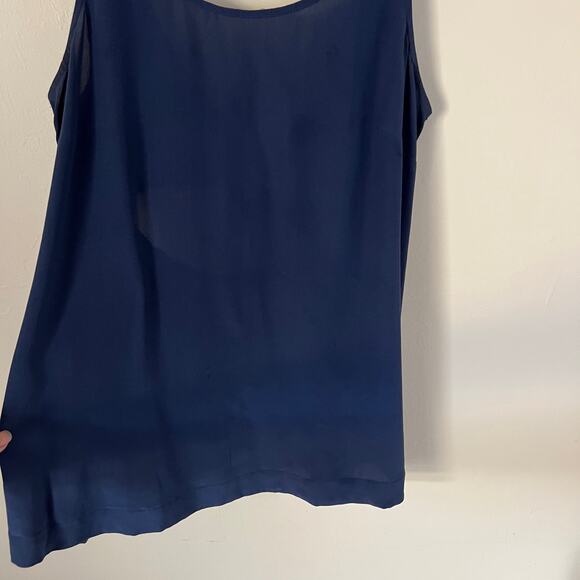 Madewell 100% Silk Lookout Bow Back Sleeveless Tank Top Blue Size XS - Picture 8 of 15